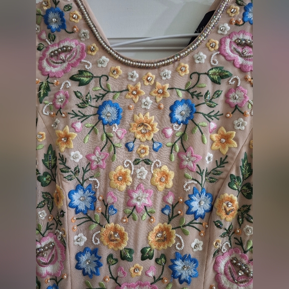 Needle & Thread fully beaded embroidered floral sleeveless shift mini dress 2 - Picture 8 of 13